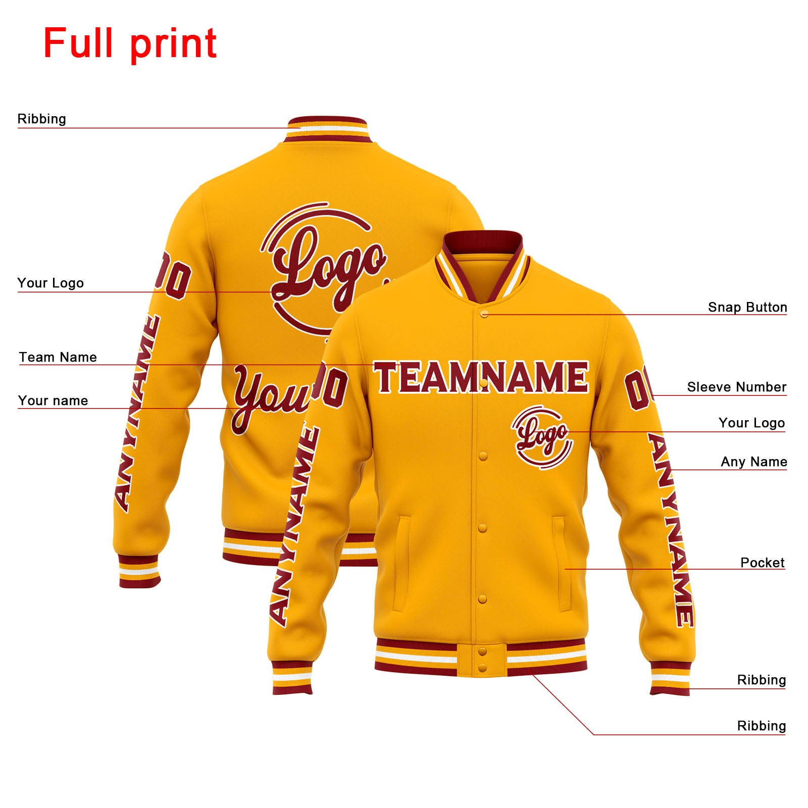 Chaqueta universitaria personalizada estilo Letterman para hombres-mujeres y jóvenes-color naranja y rojo