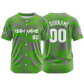 Camiseta de béisbol personalizada para hombres mujeres ni?os y jóvenes con bordados e impresión en verde y gris