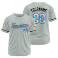 Camiseta de béisbol gris personalizada con diseño bordado Camisetas de béisbol de hip hop personalizadas