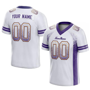 custom authentic drift fashion football jersey white-purple mesh
