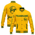Chaqueta universitaria personalizada estilo Letterman para hombres-mujeres y jóvenes-color verde y amarillo