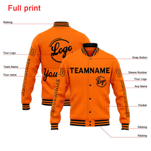 Chaqueta universitaria personalizada estilo Letterman para hombres-mujeres y jóvenes-color naranja