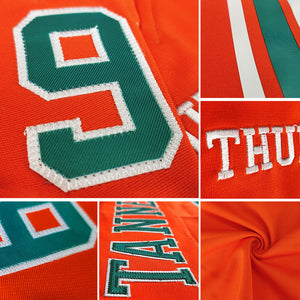 custom authentic drift fashion football jersey orange-aqua mesh