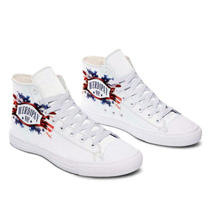 Resalta tu estilo con zapatillas de lona de media caña con estampado de grafiti para hombre y mujer