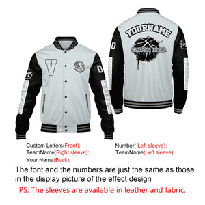 Chaquetas universitarias personalizadas en gris y negro para hombres & mujeres y jóvenes & Chaquetas Letterman personalizadas