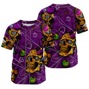 Camiseta de béisbol morada personalizada con nombre número y logotipo personalizados