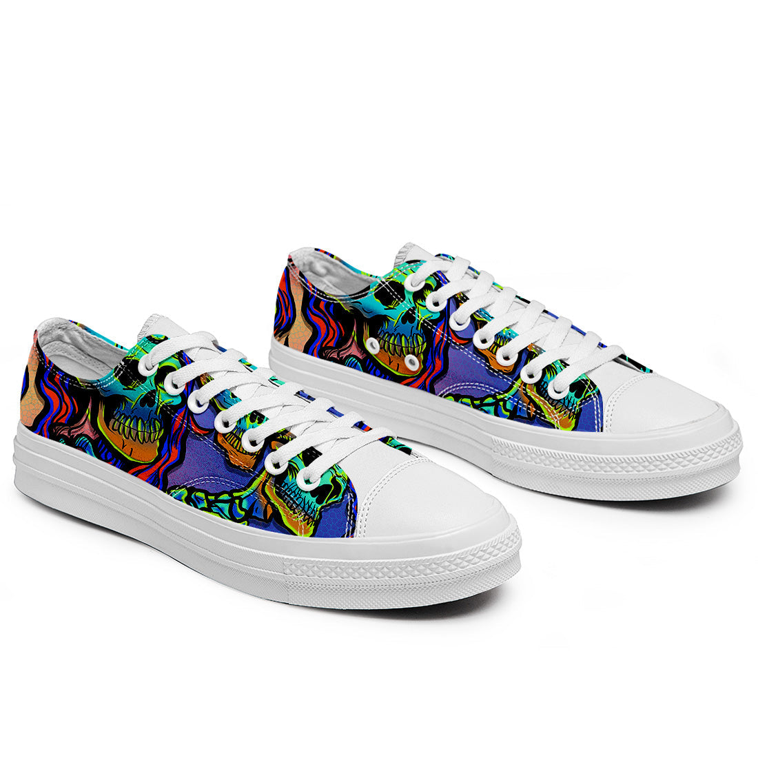 Resalta tu estilo con las zapatillas bajas de lona Skeleton para hombre y mujer