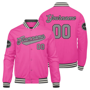 Chaqueta universitaria personalizada estilo Letterman para hombres-mujeres y jóvenes-color rosa