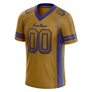 custom authentic drift fashion football jersey gold-purple mesh