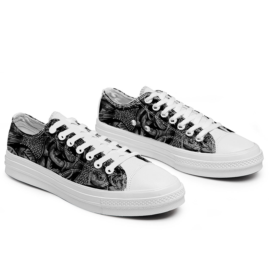 Resalta tu estilo con las zapatillas bajas de lona Fish para hombre y mujer