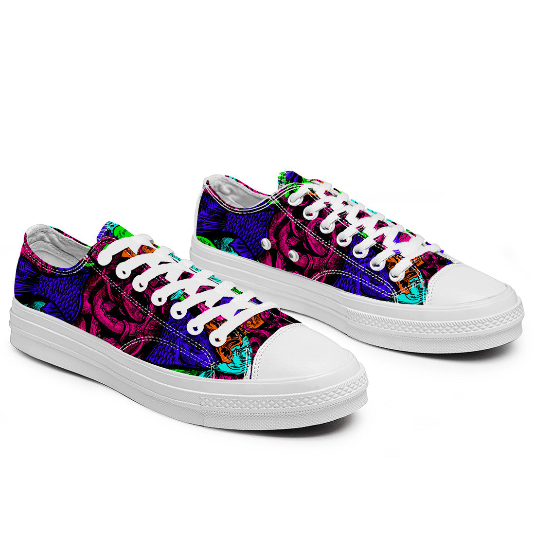 Resalta tu estilo con las zapatillas bajas de lona Fish para hombre y mujer