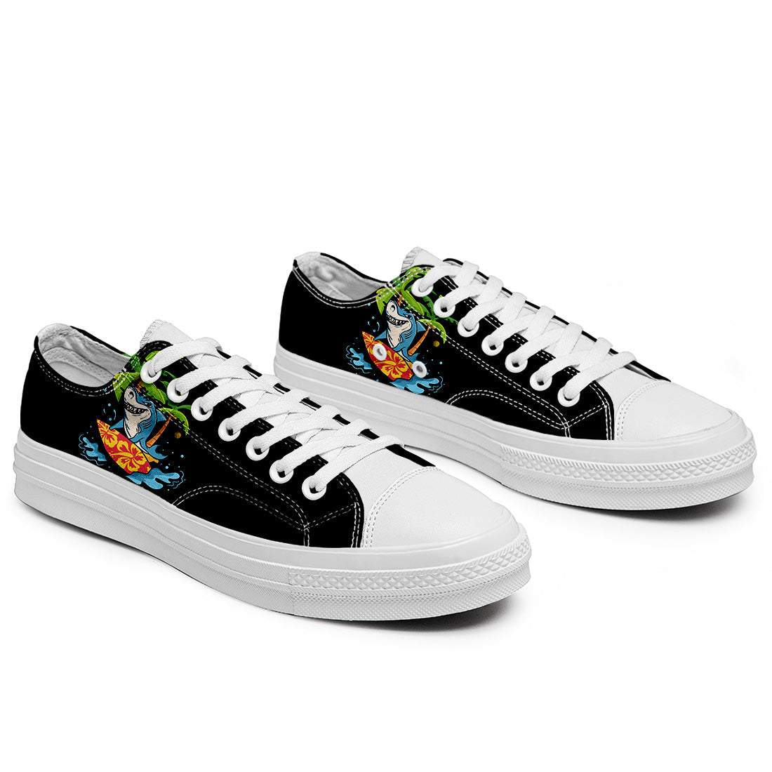 Realza tu estilo con las zapatillas bajas de lona Shark para hombre y mujer