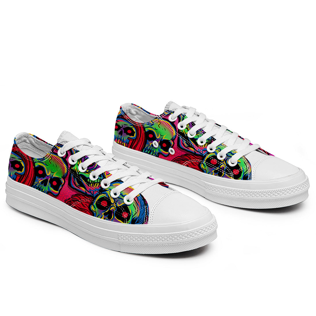Resalta tu estilo con las zapatillas bajas de lona Skeleton para hombre y mujer