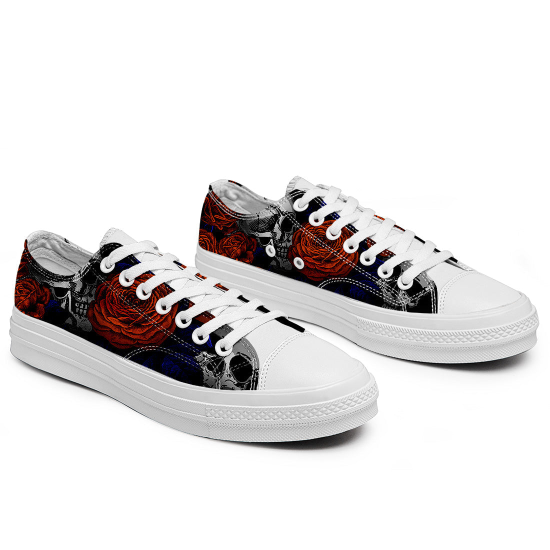 Resalta tu estilo con las zapatillas bajas de lona Skeleton para hombre y mujer