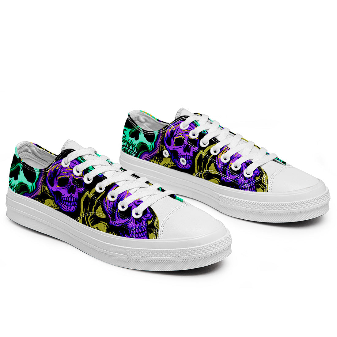 Resalta tu estilo con las zapatillas bajas de lona Skeleton para hombre y mujer