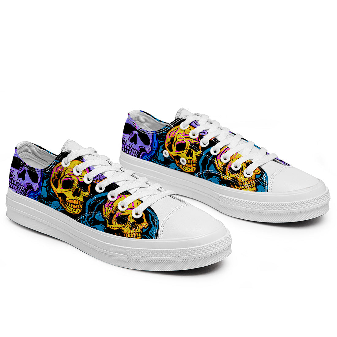 Resalta tu estilo con las zapatillas bajas de lona Skeleton para hombre y mujer
