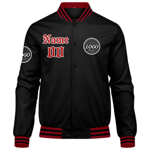 Chaqueta universitaria personalizada estilo Letterman para hombres-mujeres y jóvenes-color rojo
