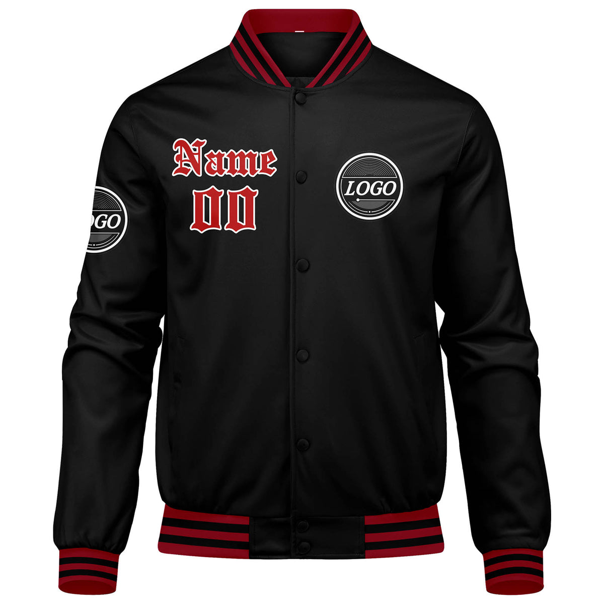 Chaqueta universitaria personalizada estilo Letterman para hombres-mujeres y jóvenes-color rojo