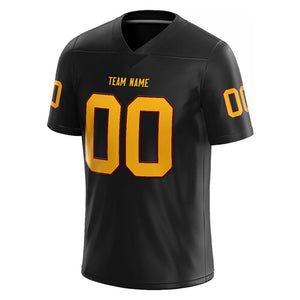 customized  authentic football jersey black-yellow mesh