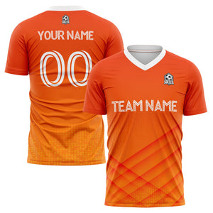 custom soccer uniform jersey kids adults personalized set jersey shirt orange