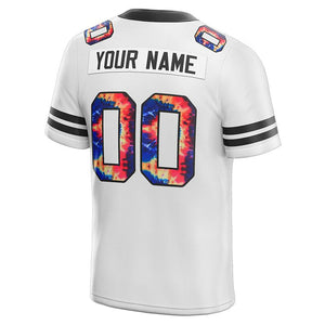 customized authentic tie dye football jersey white black mesh