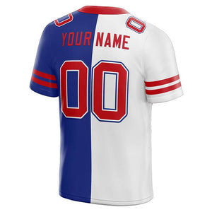 custom authentic split fashion football jersey royal-white-red mesh