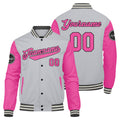 Chaqueta universitaria personalizada estilo Letterman para hombres-mujeres y jóvenes-color rosa