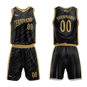 Uniforme de baloncesto negro personalizado con tu logotipo-nombre y número impresos