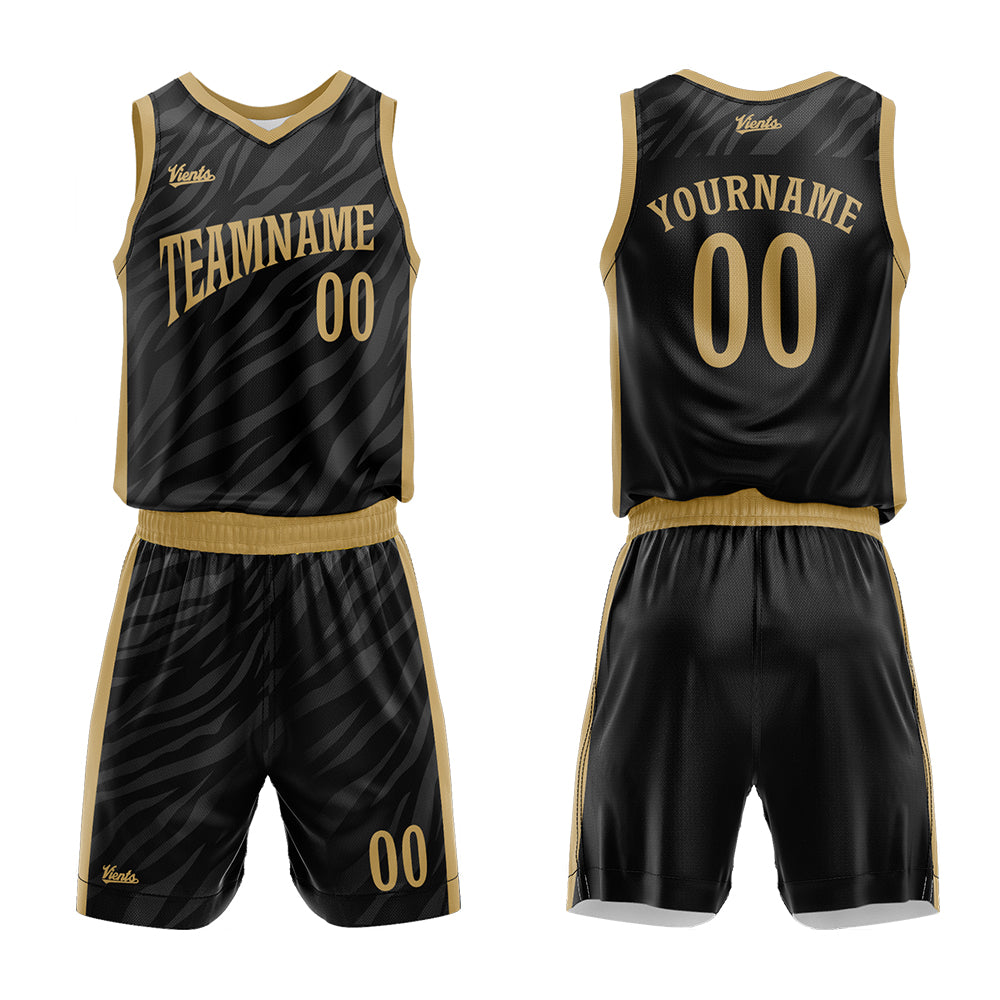 Uniforme de baloncesto negro personalizado con tu logotipo-nombre y número impresos
