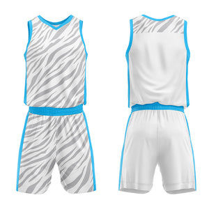 Uniforme de baloncesto blanco personalizado con tu logotipo-nombre y número impresos