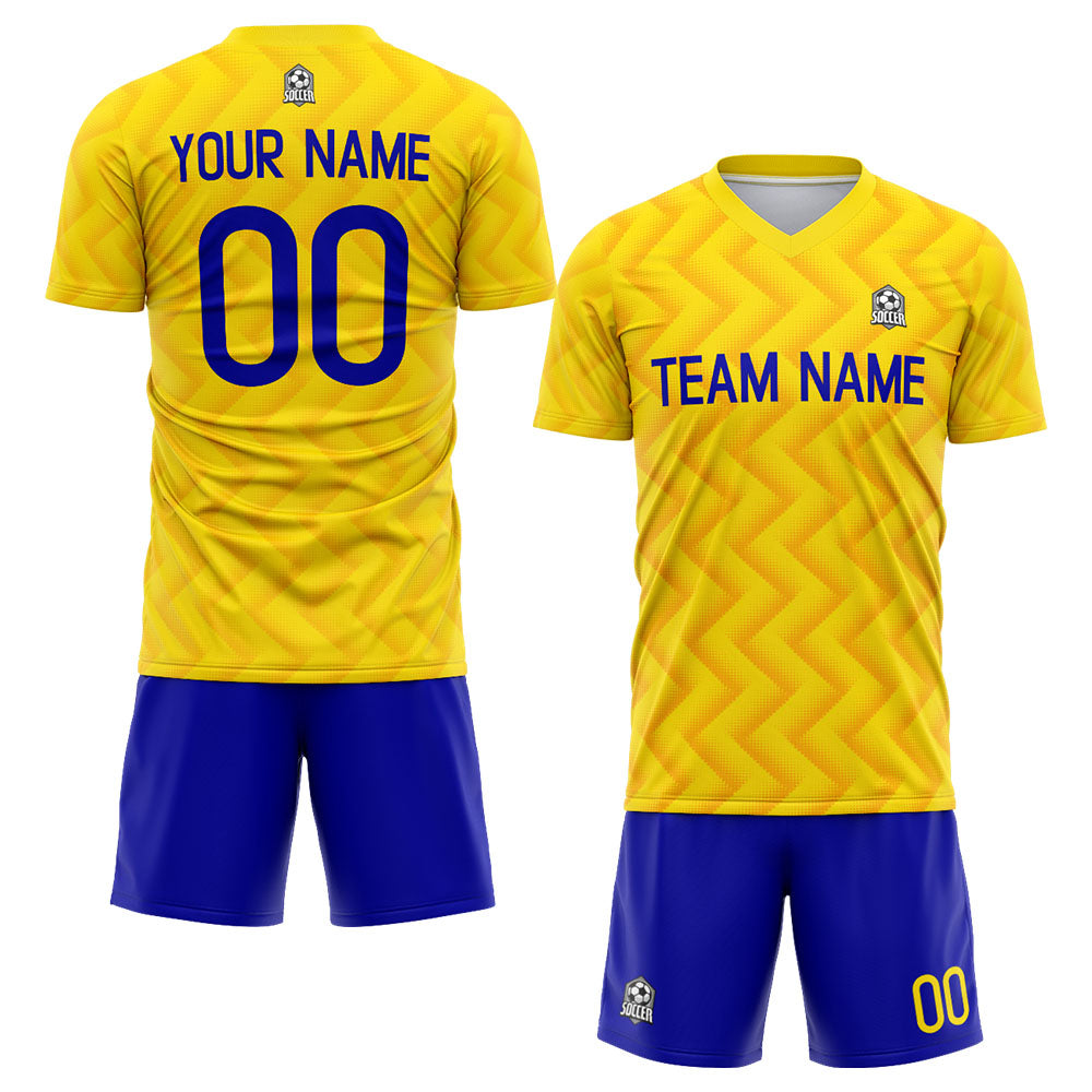 custom soccer set jersey kids adults personalized soccer yellow