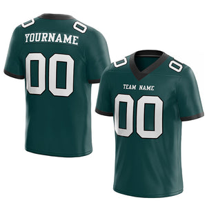 customized authentic football jersey midnight green white-black mesh