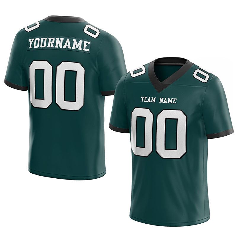 customized authentic football jersey midnight green white-black mesh