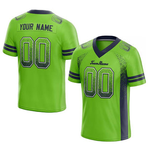custom authentic drift fashion football jersey neon green-navy mesh