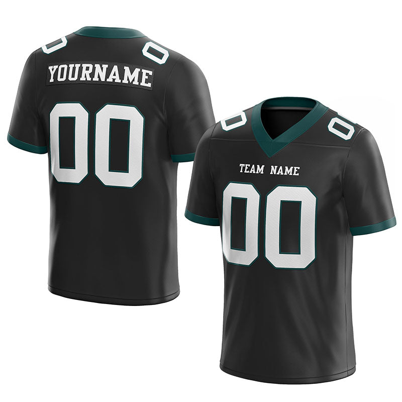 customized authentic football jersey midnight green white-black mesh