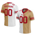 custom authentic split fashion football jersey gold-white-red mesh