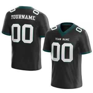 custom authentic football jersey black white mesh