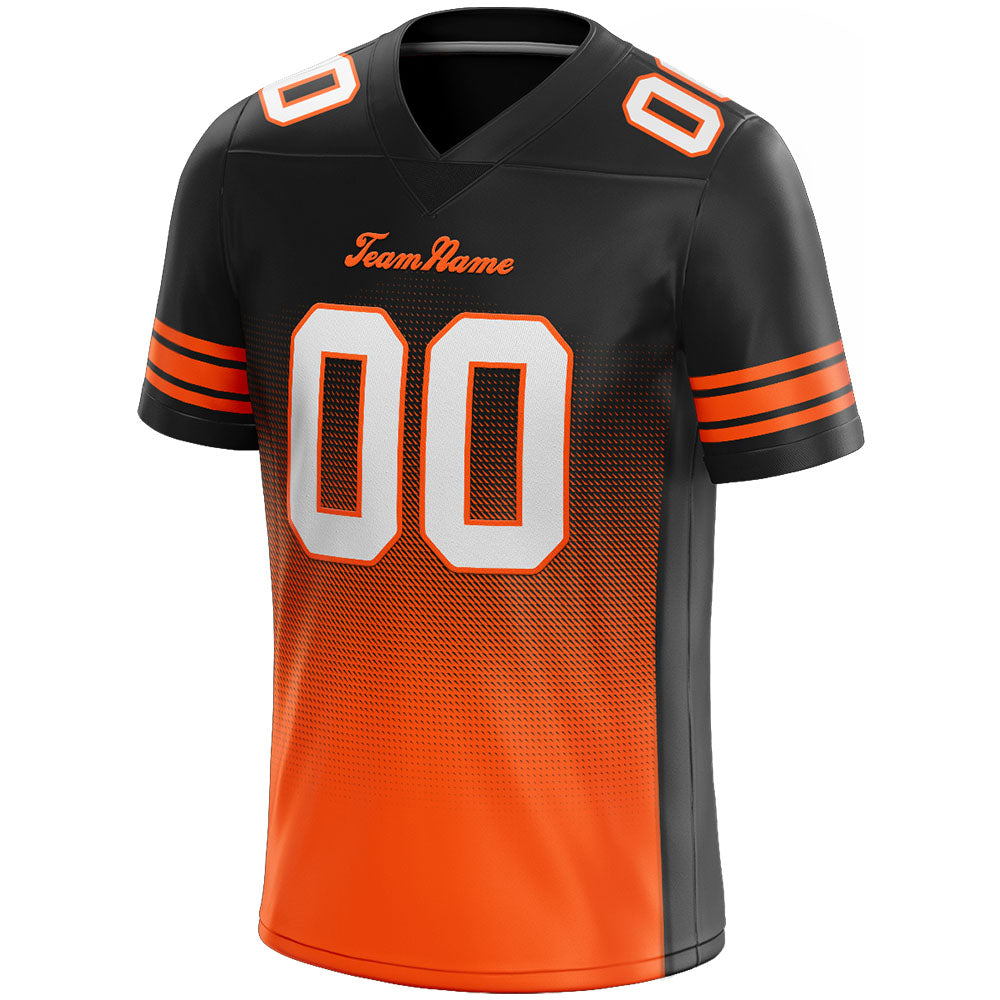 custom authentic drift fashion football jersey black  -orange