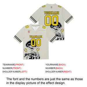 Camiseta de fútbol personalizada con nombre y número del equipo bordados-color gris arroz