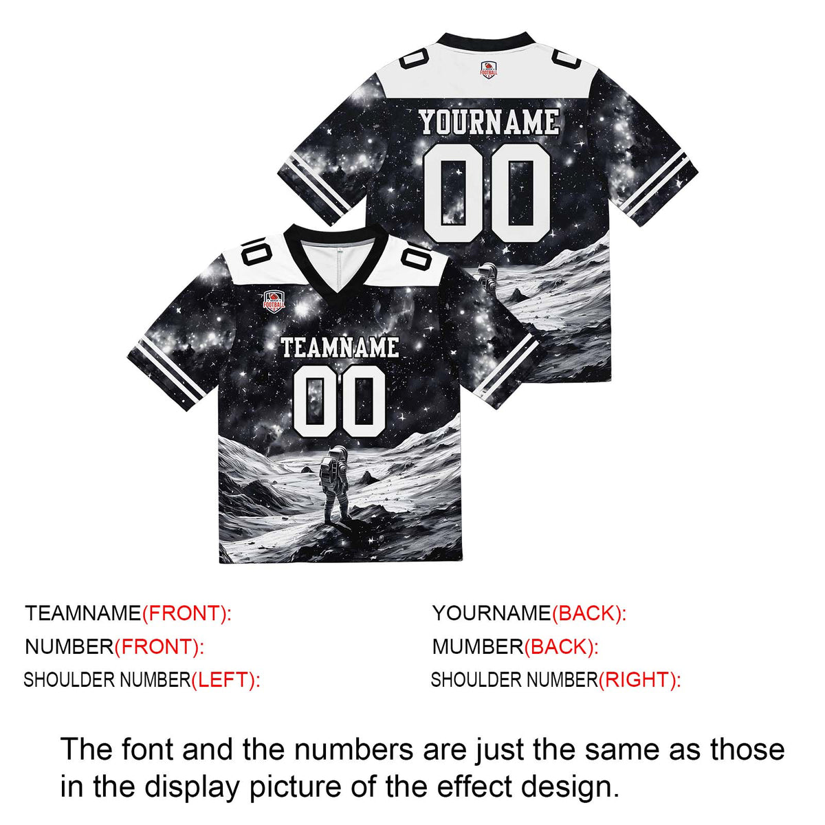 Camiseta de fútbol personalizada con nombre y número del equipo impresos y bordados-en blanco y negro