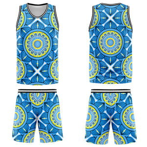 Uniforme de baloncesto azul personalizado con tu logotipo-nombre y número impresos