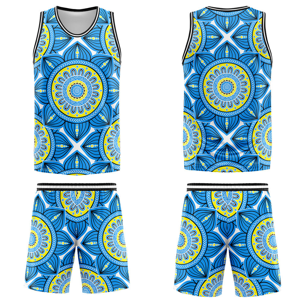 Uniforme de baloncesto azul personalizado con tu logotipo-nombre y número impresos