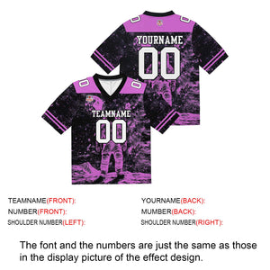 Camiseta de fútbol personalizada con nombre y número del equipo bordados-color negro y rosa