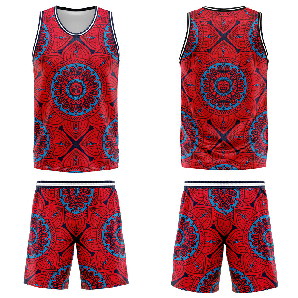 Uniforme de baloncesto rojo personalizado con tu logotipo-nombre y número impresos