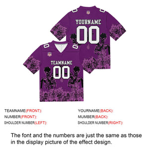Camiseta de fútbol personalizada con nombre y número del equipo bordados-color morado