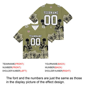 Camiseta de fútbol personalizada con nombre y número del equipo bordados-color verde oliva