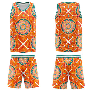 Uniforme de baloncesto naranja personalizado con tu logotipo-nombre y número impresos