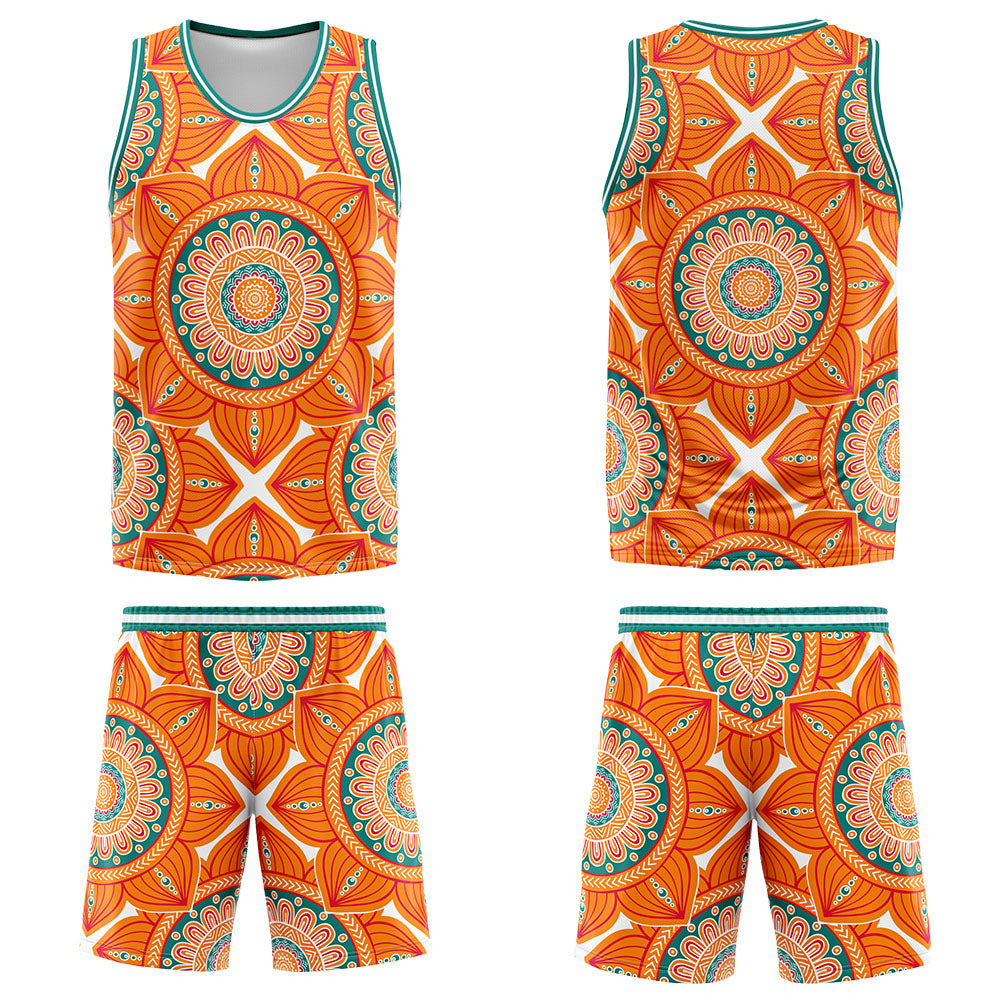 Uniforme de baloncesto naranja personalizado con tu logotipo-nombre y número impresos