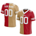 custom authentic split fashion football jersey gold-white-red mesh