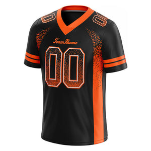 custom authentic drift fashion football jersey black-orange mesh
